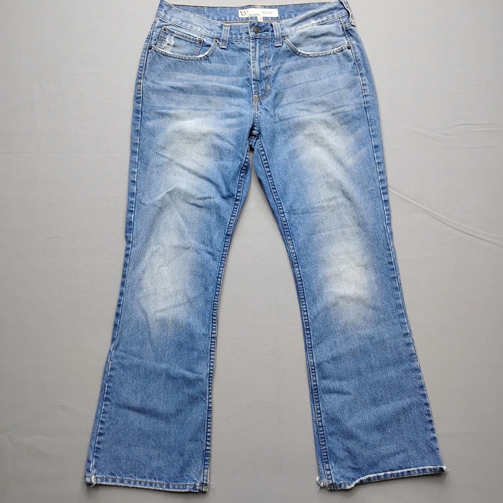 Bullhead Mens Bootcut Jeans Light Wash Denim 32x30 Distressed